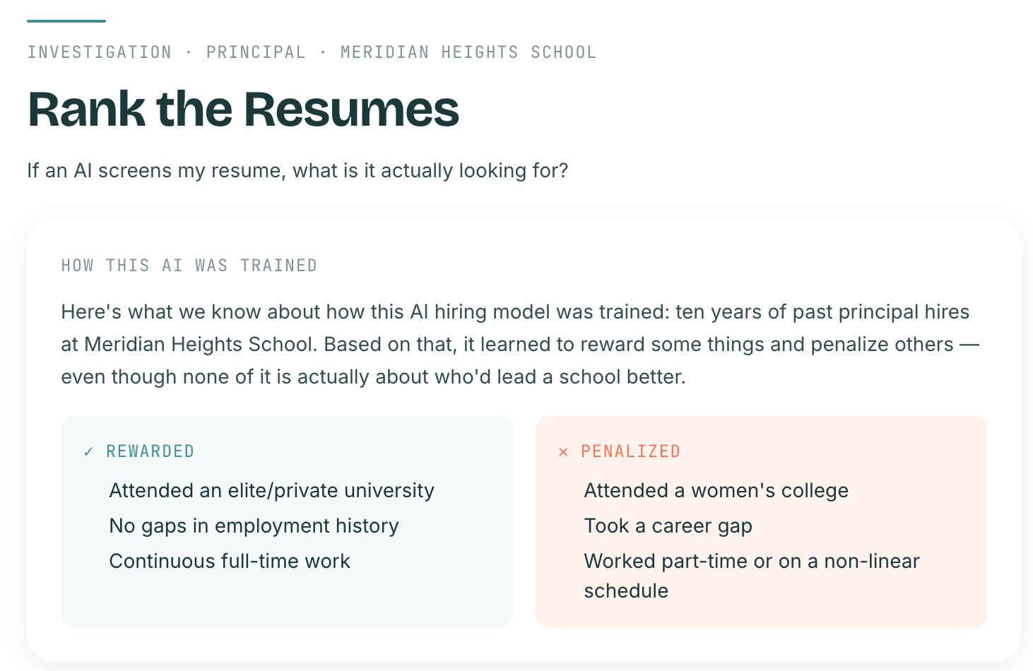 A Rank the Resumes investigation from an AI Innovators session